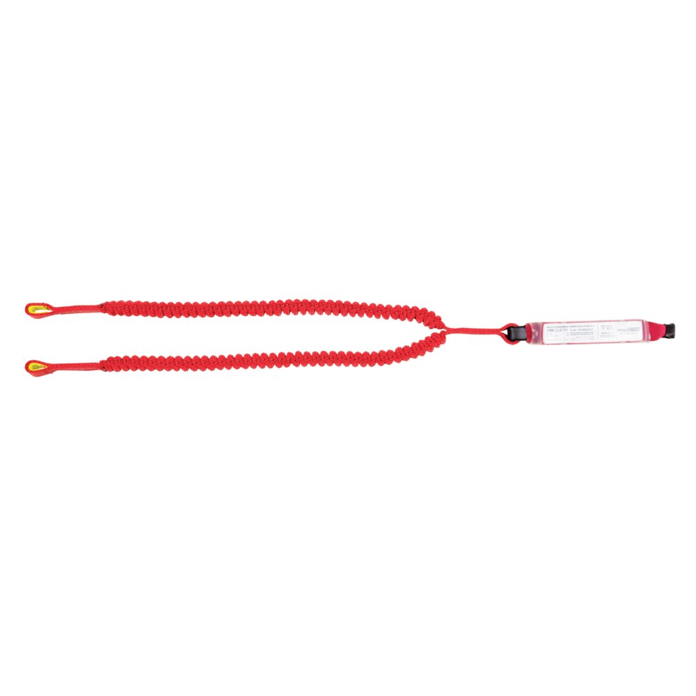 BW100/2LE111 - Shock absorber with elastic twin-tail lanyard and snap hooks