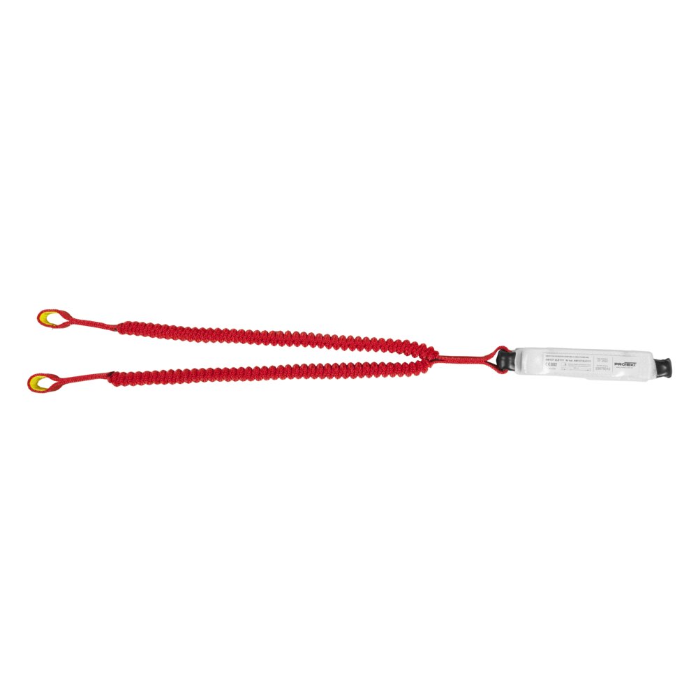 AW137/2LE111 - Shock absorber with elastic twin-tail lanyard and snap hooks