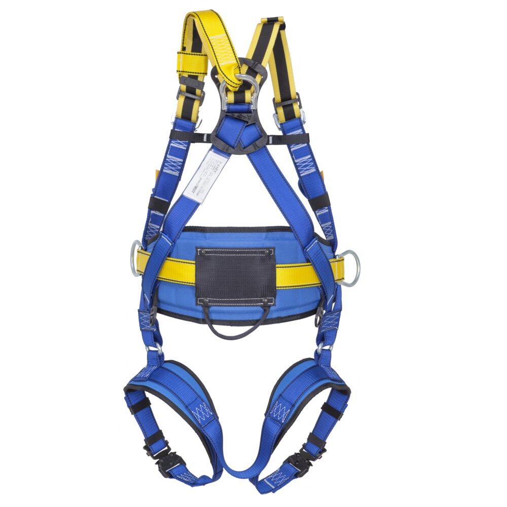 P-61EmX - Safety harness with elastic webbing, lap belt and automatic buckles