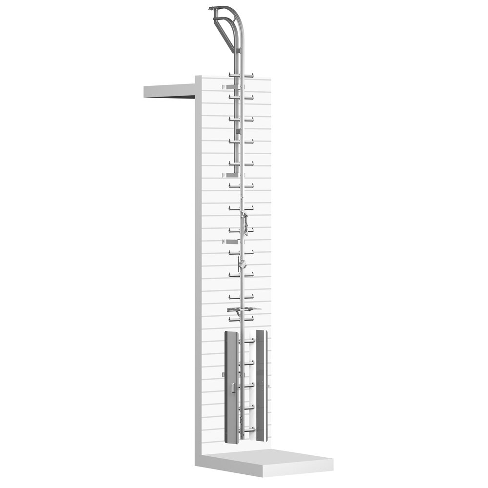 AC520 - Facade ladder with an integrated vertical safety system