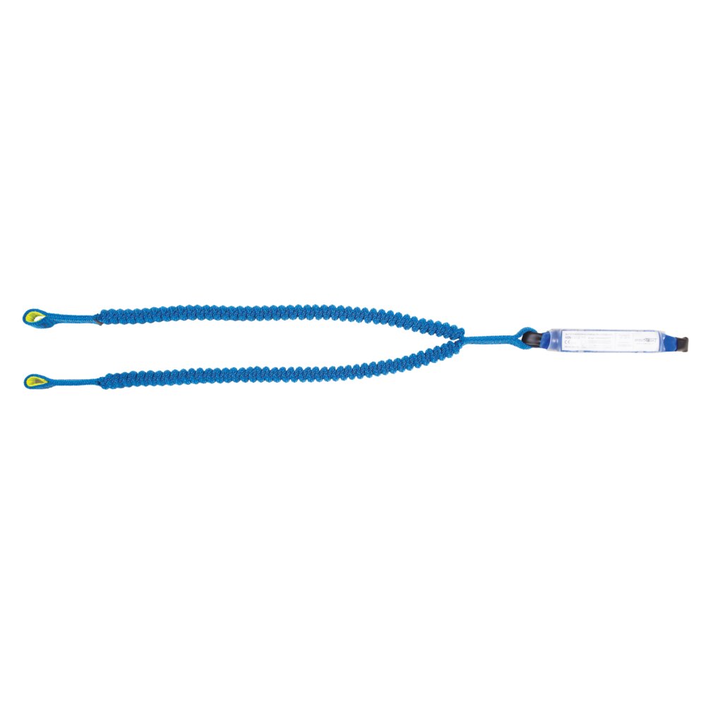 ABM/2LE111 - Shock absorber with elastic twin-tail lanyard and snap hooks