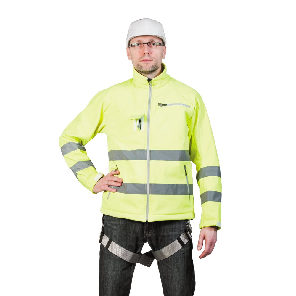 KB 040 - SOFTSHELL HIGH VISIBILITY jacket with full body harness