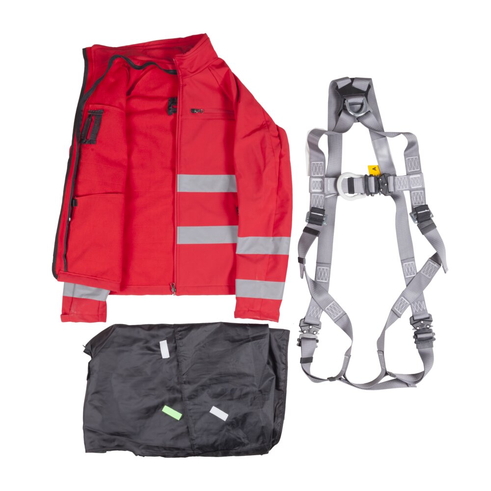KB 041 - SOFTSHELL jacket with full body harness. 